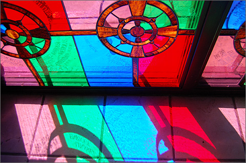Architectural Photography - Stained glass window, Catholic Newman Center, Tucson, Arizona