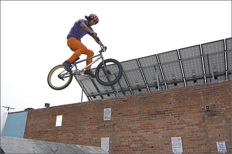 Bicycle photography - freestyle rider catches air at Cyclovia Tucson, Arizona