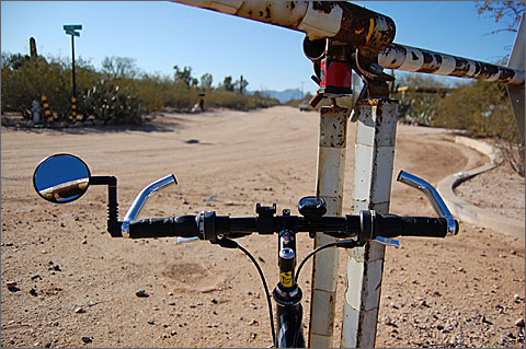 Bicycle Photography - mountain bike leaning against gatepost