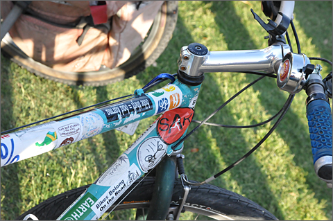 Bicycle photography - bike with many stickers