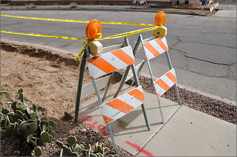 Construction photography - Sidewalks removed in Tucson, Arizona