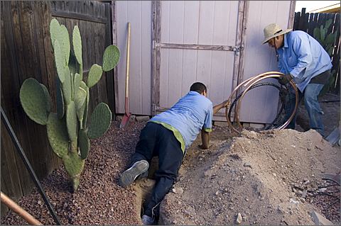 Construction Photography: Water line replacement, Tucson, Arizona