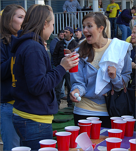 Event photography - Beer pong near the University of Michigan, Ann Arbor