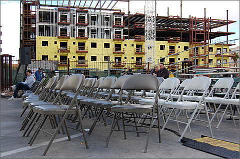 Event photography - Mostly empty seating at Dillinger Days in Downtown Tucson, Arizona