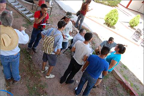 Event photography - discussing water harvesting class exercises at Instituto Technologico de Nogales, Sonora