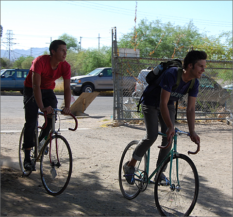 Event photography - Finish line sprint at Tucson's annual Alley Cat Bike Scavenger Hunt