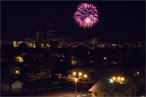 Downtown Tucson fireworks display