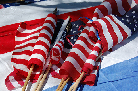 Event photography - Flags at Tucson's 45th Annual Camden-Palo Verde July 4th Parade