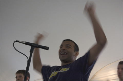 Event photography - Friars performing at tailgate party, University of Michigan, Ann Arbor