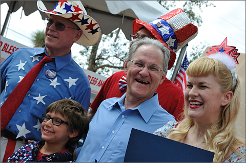 Event photography - Mayor Rothschild with Jim Hannley and others at Palo Verde Neighborhood July 4th parade, Tucson, Arizona