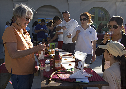 Event photography - Sampling sauces before Rock and Stroll, Tucson, Arizona