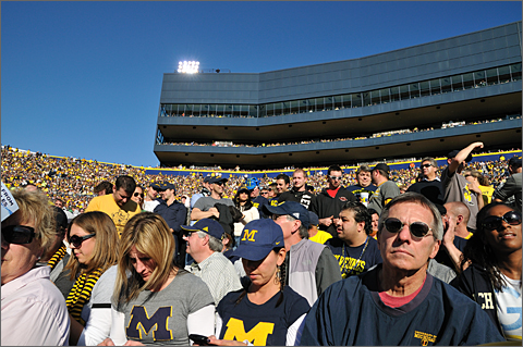 Event photography - Michigan Football fans at the 2010 Homecoming Game