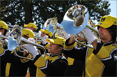 Event photography - Michigan Marching Band performing in Ann Arbor, Michigan