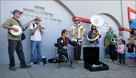 Event photography - Molehill Orkestrah performing at the 4th Avenue 2010 Winter Street Fair, Tucson, Arizona