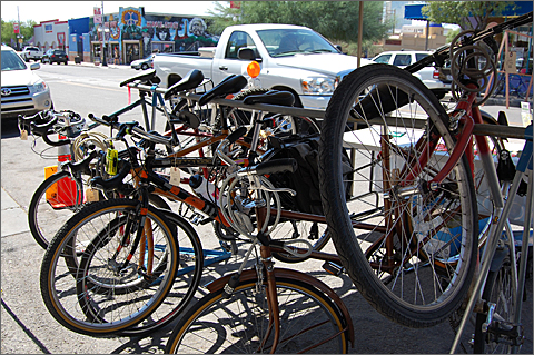 Event photography - Valet bicycle parking at National Park(ing) Day, Tucson, Arizona