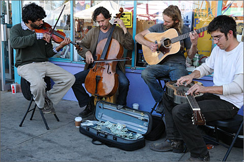 Event photography - Missing Parts performing at the 4th Avenue 2010 Winter Street Fair, Tucson, Arizona