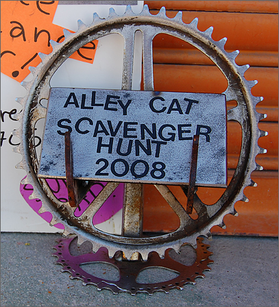 Event photography - Winners' trophy at Tucson's annual Alley Cat Bike Scavenger Hunt