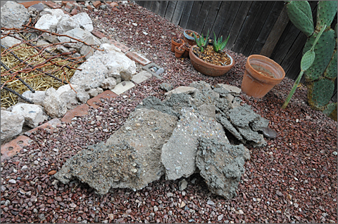 Nature photography - concrete pieces in yard, Tucson, Arizona