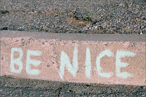 Photo essays - curbstone advice to be nice at the International School of Tucson, Arizona