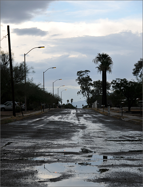 Nature photography - Storm runoff on East Seneca Street, Tucson, Arizona