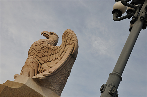Travel photography - Eagle statue on Market Street bridge, Philadelphia, Pennsylvania
