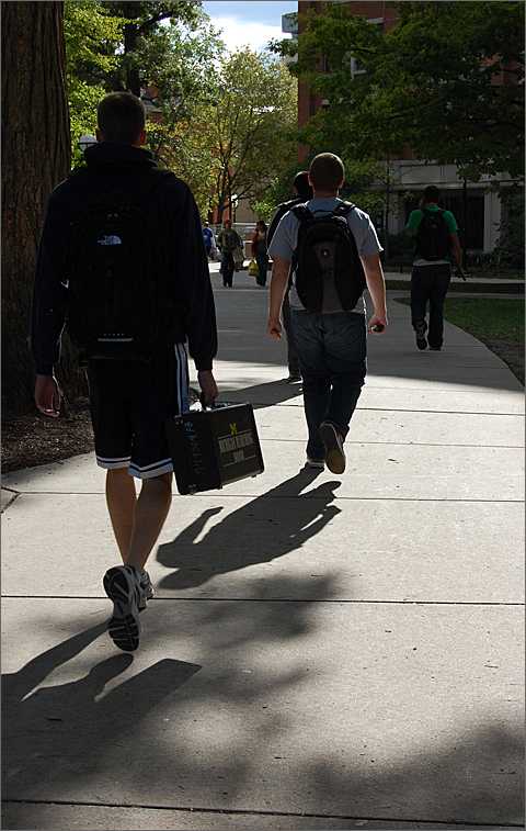 Travel photography - Walking across the University of Michigan Diag, Ann Arbor, Michigan