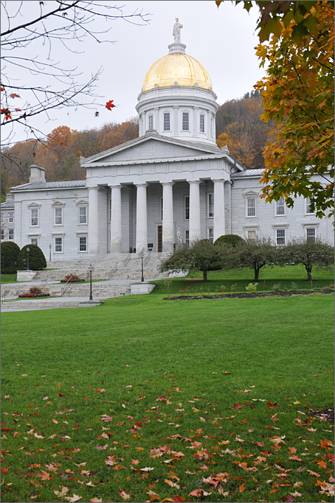 Travel photography - Fall colors at State House, Montpelier, Vermont